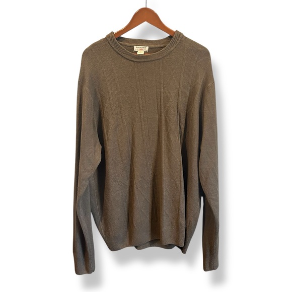 [Dockers] Brown Crewneck Sweater Lightweight Knit - Picture 1 of 6